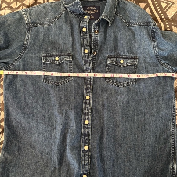 American Eagle Outfitters Blue Button Down Shirt. Women’s size large. - Picture 9 of 10